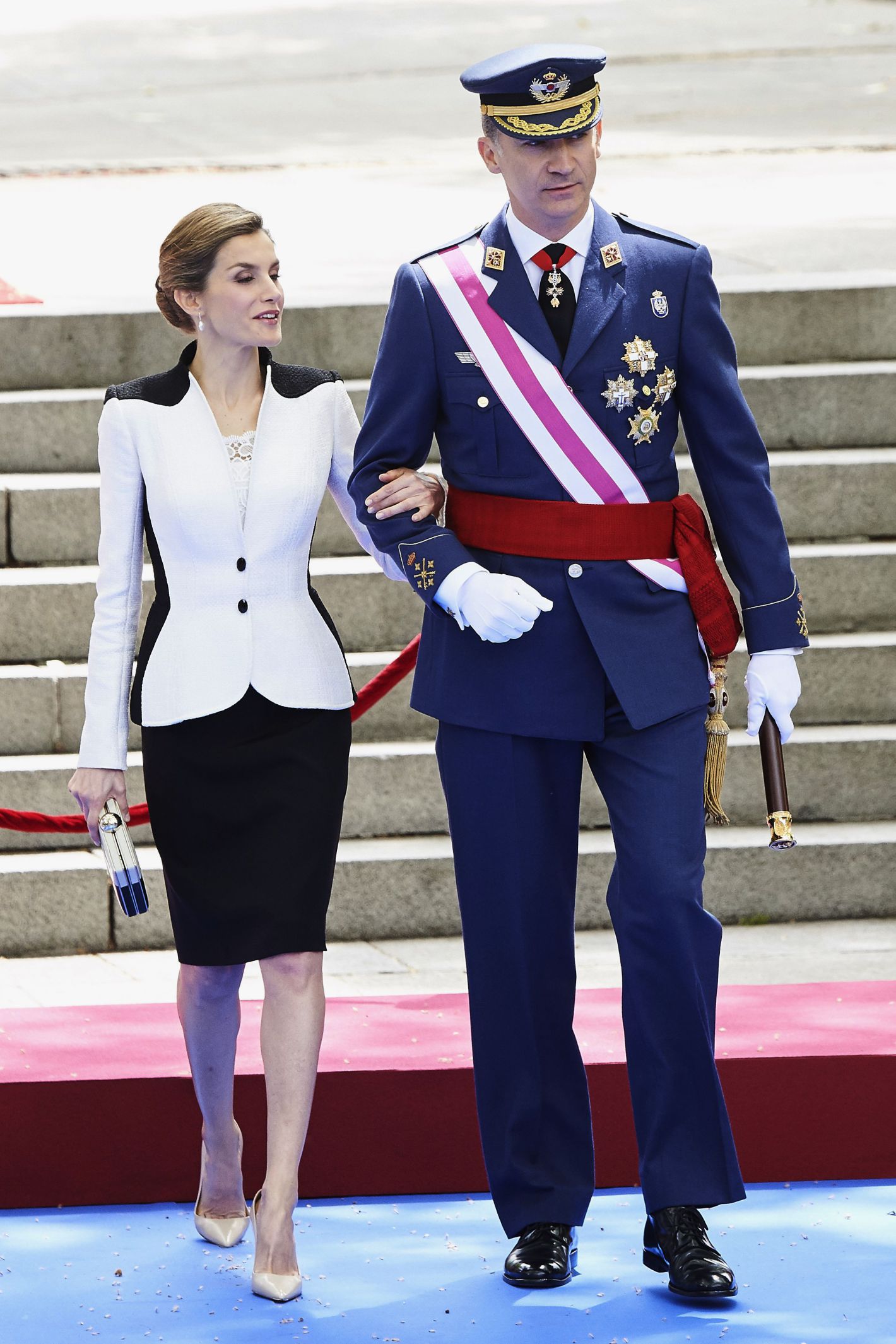 Mandatory Credit: Photo by REX/Shutterstock (5696833i) King Felipe VI of Spain, Queen Letizia Spanish Armed Forces Day parade at Lealtad Square, Madrid, Spain - 28 May 2016