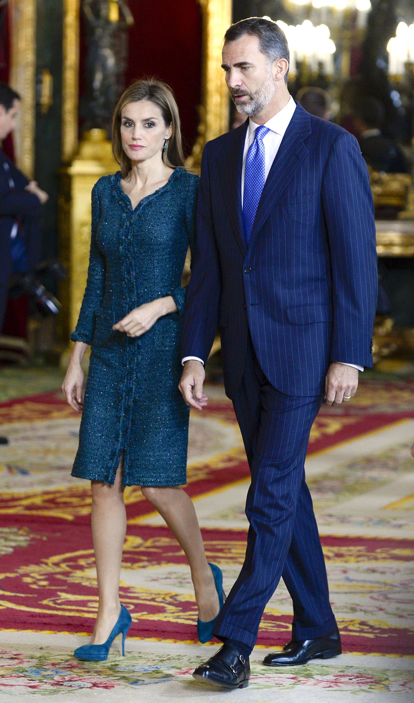 Mandatory Credit: Photo by Unimedia Images/REX/Shutterstock (4198425e) Queen Letizia and King Felipe VI of Spain Spanish Royals attends the National Day Military Parade, Madrid, Spain - 12 Oct 2014