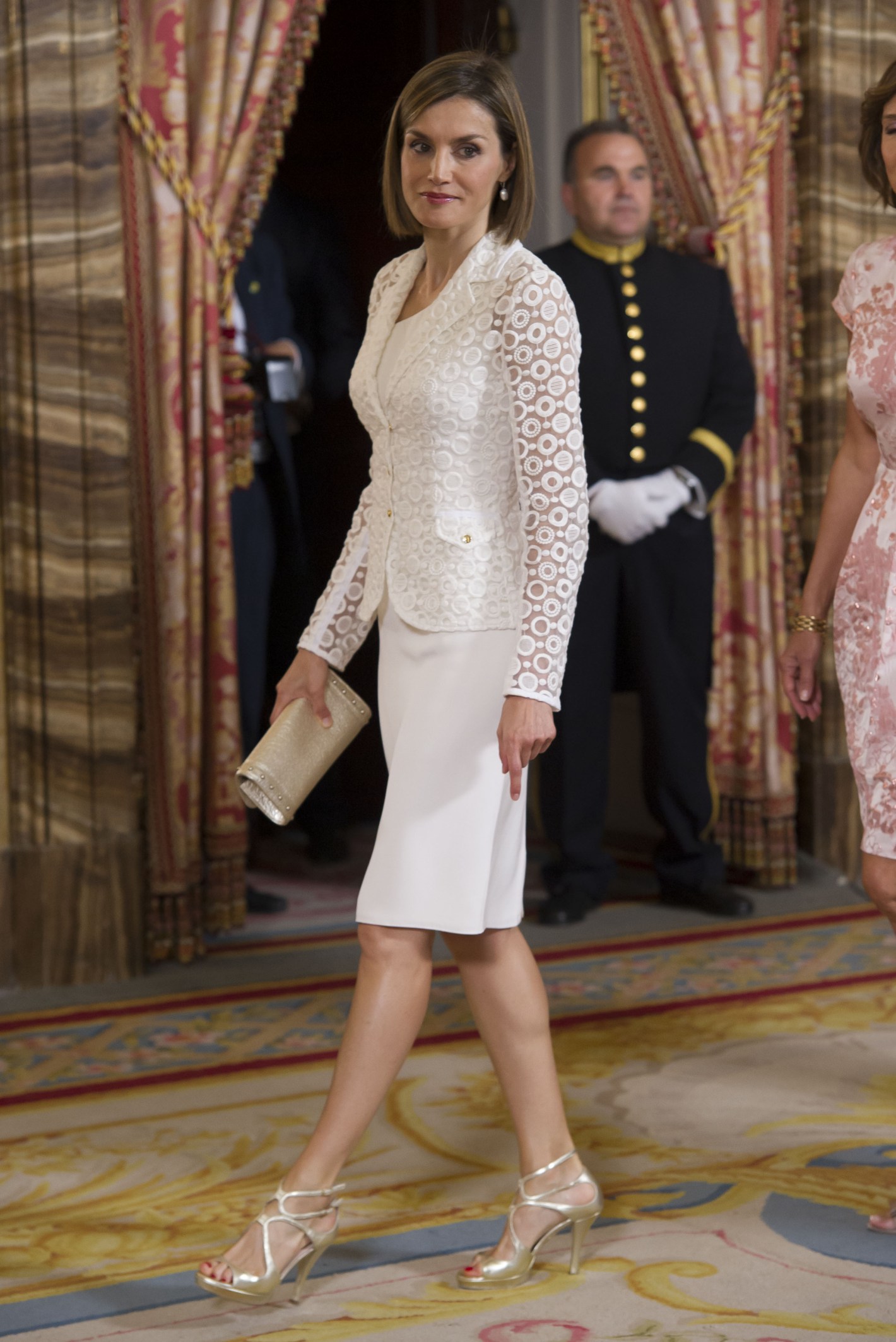 Mandatory Credit: Photo by MediaPunch/REX/Shutterstock (4902834a) Queen Letizia Romanian President Klaus Werner Iohannis visit to Madrid, Spain - 13 Jul 2015