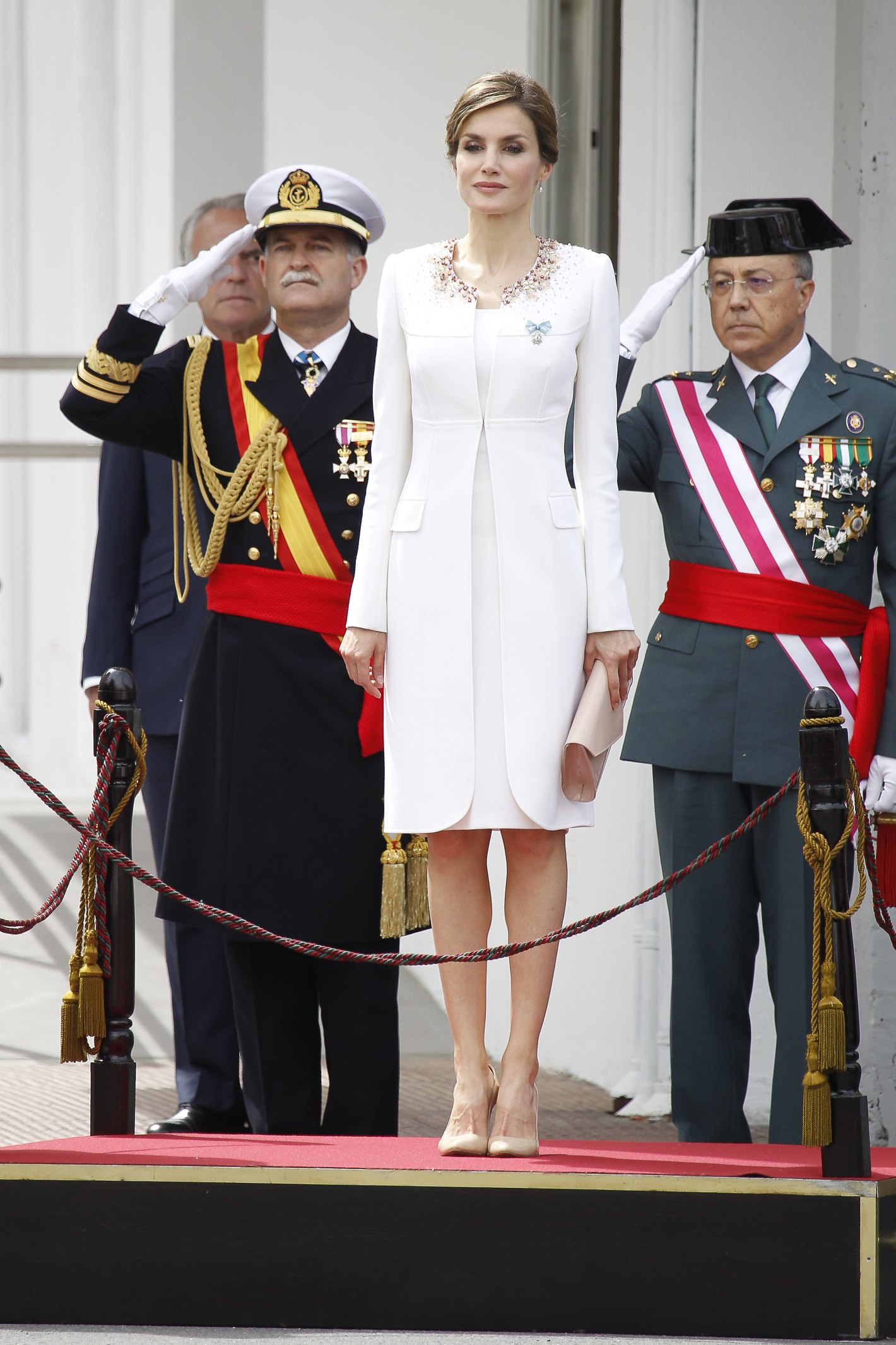 Mandatory Credit: Photo by Miguel Cordoba/DYDPPA/REX/Shutterstock (4771006g) Queen Letizia Queen Letizia National Flag delivery to the Guardia Civil in Vitoria-Gasteiz, Spain - 13 May 2015